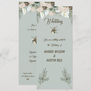 Sage Green and Vanilla Cream Wedding Invitation