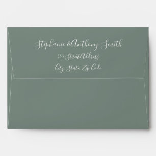 Sage Green and White Arch Wedding  Envelope