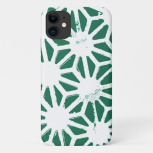 Sage green and white geometric pattern iPhone 11 case