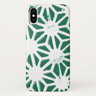 Sage green and white geometric pattern iPhone x case