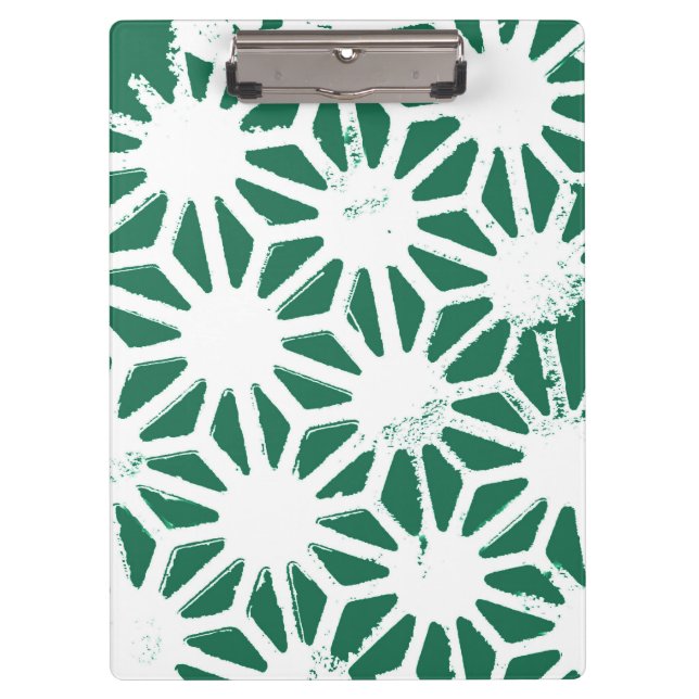 Sage green and white geometric pattern clipboard (Front)