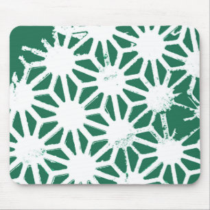 Sage green and white geometric pattern mouse mat