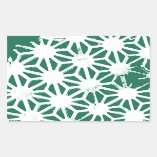 Sage green and white geometric pattern rectangular sticker