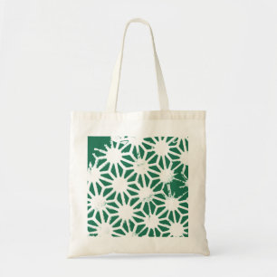 Sage green and white geometric pattern tote bag