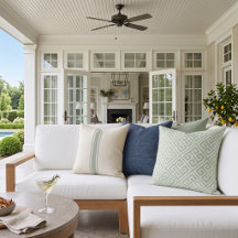 Sage Green and White Greek Key Pattern