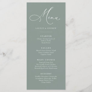 Sage Green and White Minimalist Simple Flat Menu