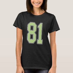 Sage Green and White Number 81 Jersey Player Unifo T-Shirt