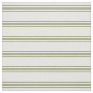 Sage Green and White Ticking Stripes Fabric