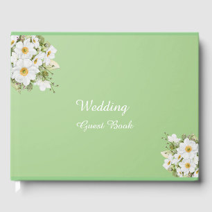Sage Green Anemone Love: Wedding Guest Book