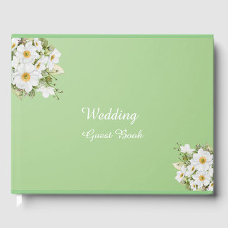 Sage Green Anemone Love: Wedding Guest Book