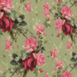 Sage Green Antique Vintage Roses & Florals Wallpaper