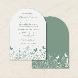 Sage Green Arch Bridal Shower Invitation