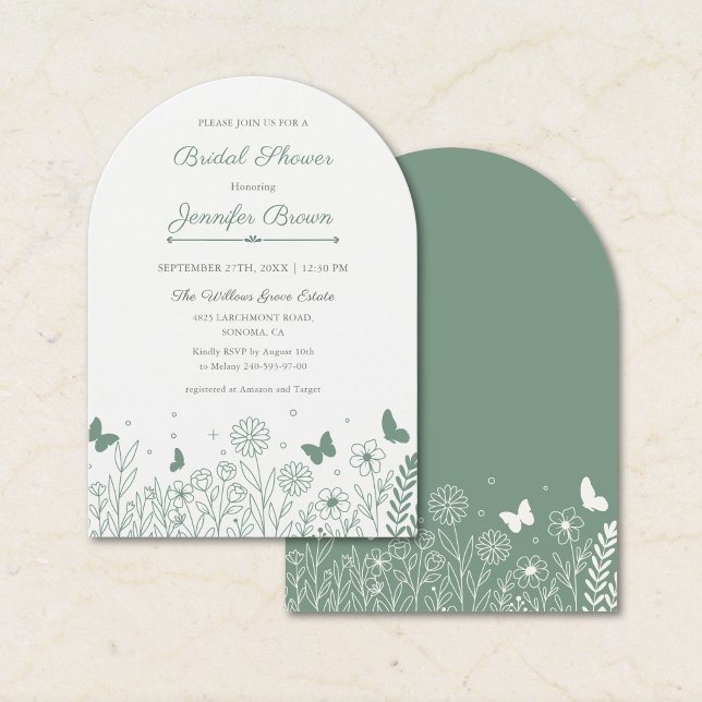 Sage Green Arch Bridal Shower Invitation (Creator Uploaded)
