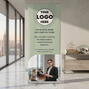 Sage Green Arch Logo Modern Luxury Real Estate Retractable Banner