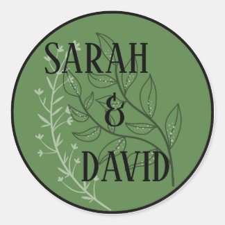 Sage Green Arch Wedding Sticker