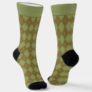 Sage Green Argyle Pattern Socks