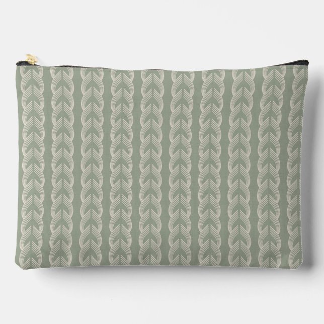 Sage Green Art Deco Arch Luxury Pattern Accessory Pouch (Front)