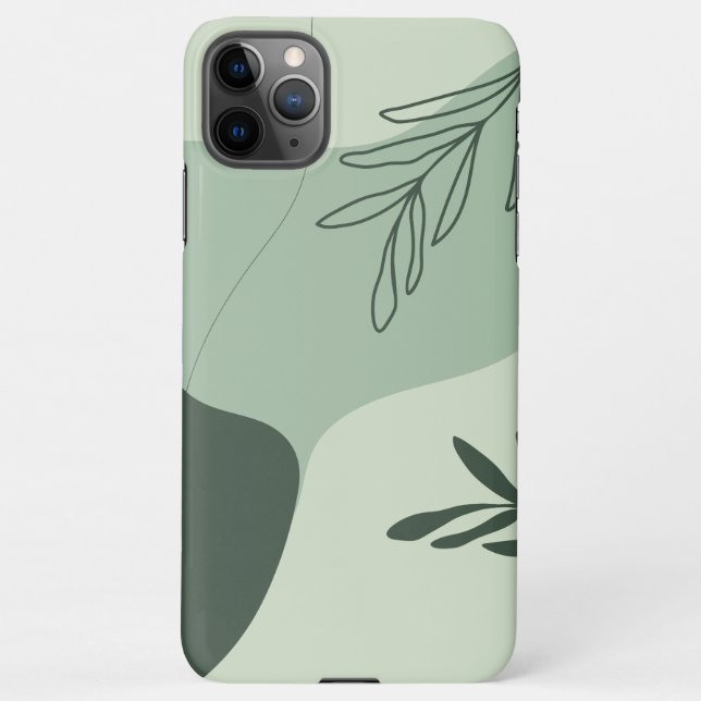 Sage Green Art Line iPhone Case (Back)