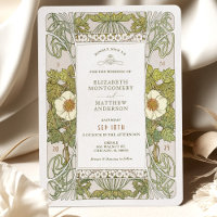 Sage Green Art Nouveau Alphonse Mucha Wedding
