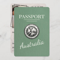 Sage Green Australia Passport Save The Date