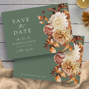 Sage Green Autumn Leaves Save The Date