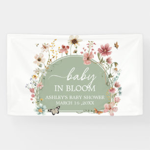 Sage Green Baby Bloom Baby Shower Banner