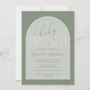 Sage Green Baby Brunch Baby Shower Invitation