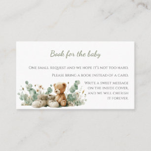 Sage Green Baby Shower Invitation Teddy Bear
