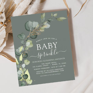 Sage Green Baby Sprinkle Shower Invitation Flyer