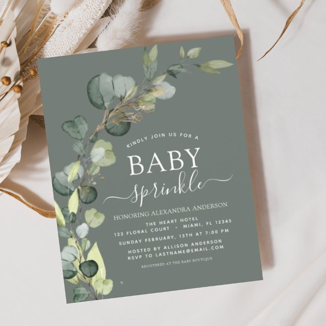 Sage Green Baby Sprinkle Shower Invitation Flyer (Creator Uploaded)