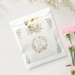 Sage Green Bassinet Baby Shower Favour Bags