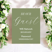Sage Green Be Our Guest WiFi Wedding Sign