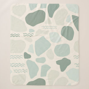 Sage Green Beach Glass Texture Coastal Aesthetic Sherpa Blanket