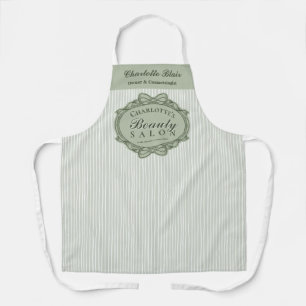 Sage Green Beauty Salon Vintage Frame Cosmetology Apron