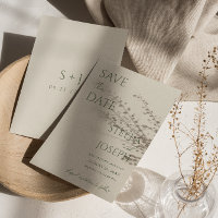 Sage Green Beige Boho Chic Modern Minimal Wedding
