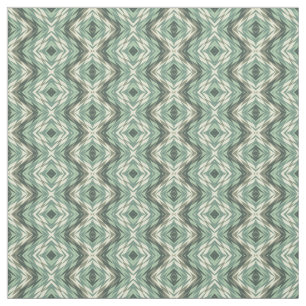 Sage Green Beige Grey Brown Aztec Mosaic Pattern Fabric