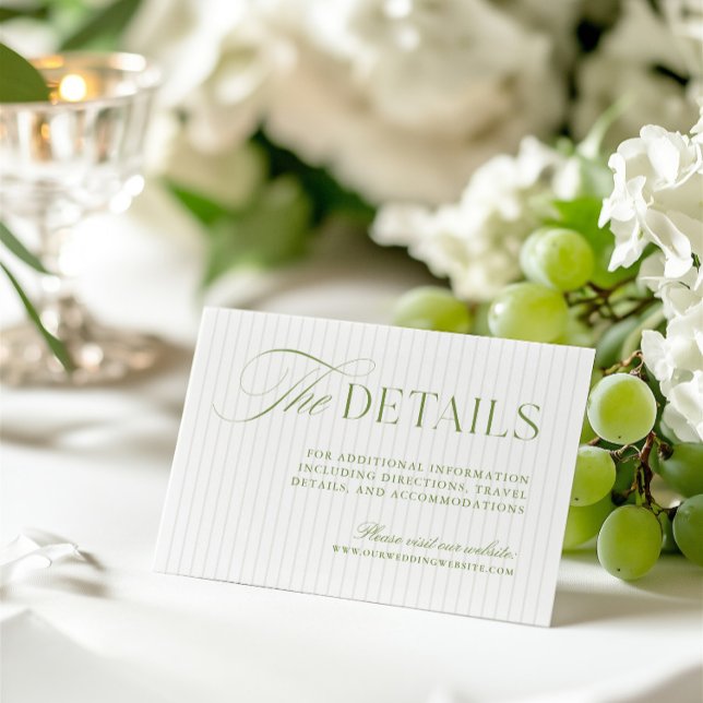 Sage Green & Beige Wedding Website Enclosure Card (Sage Green & Beige Wedding Website Enclosure Card)