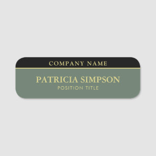 Sage Green & Black: A Touch Of Luxury And Elegance Name Tag