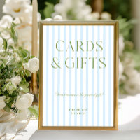 Sage Green & Blue Cards & Gifts Wedding Sign
