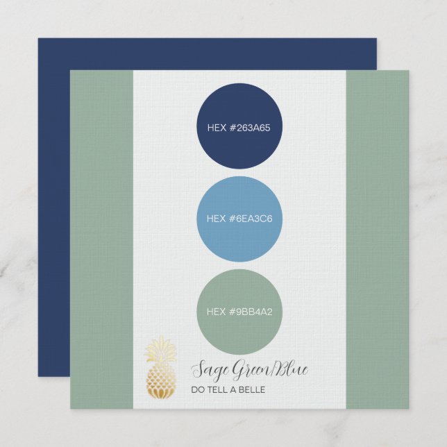 Sage Green Blue Colour Palette Card (Front/Back)