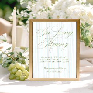 Sage Green & Blue In Loving Memory Sign