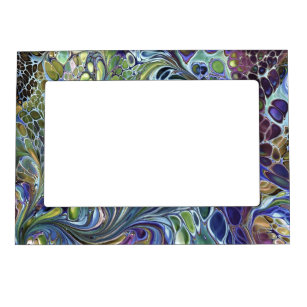 Sage green, blue purple abstract bubbles  magnetic frame