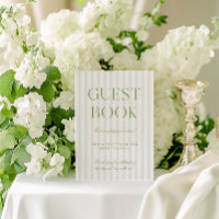 Sage Green & Blue Wedding Guest Book Sign