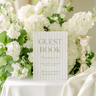 Sage Green & Blue Wedding Guest Book Sign Invitation