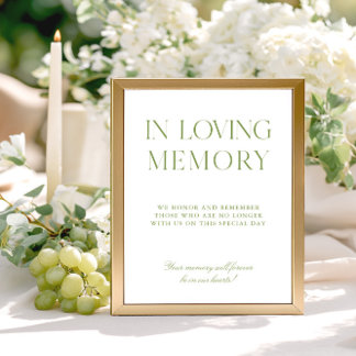 Sage Green & Blue Wedding In Loving Memory Sign