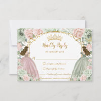 Sage Green Blush Pink Floral Twins XV Quinceañera