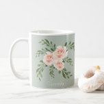 Sage Green Blush Serenity Watercolor Typography Coffee Mug<br><div class="desc">Light sage green,  blush pink coffee mug with white “Serenity” in a fine delicate font.  A simple yet elegant design. A perfect bridesmaid gift.  Zazzle offers 100% customer service and satisfaction or your money back.</div>