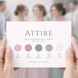 Sage Green & Blush Wedding Attire Card