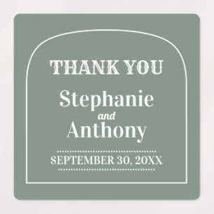 Sage Green Bohemian Retro Arch Thank You Wedding