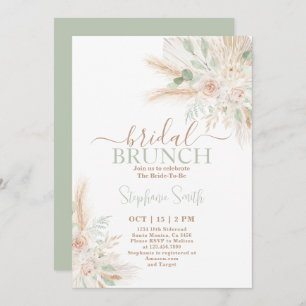 Sage green Boho Bridal Shower Invitation